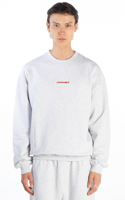 LE CREWNECK DAME DE COEUR GRIS