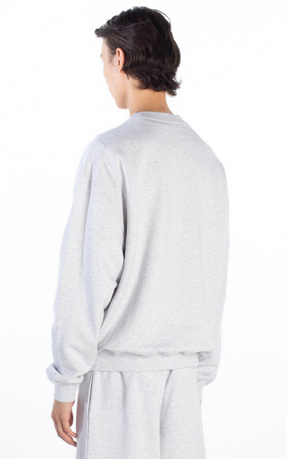 LE CREWNECK DAME DE COEUR GRIS