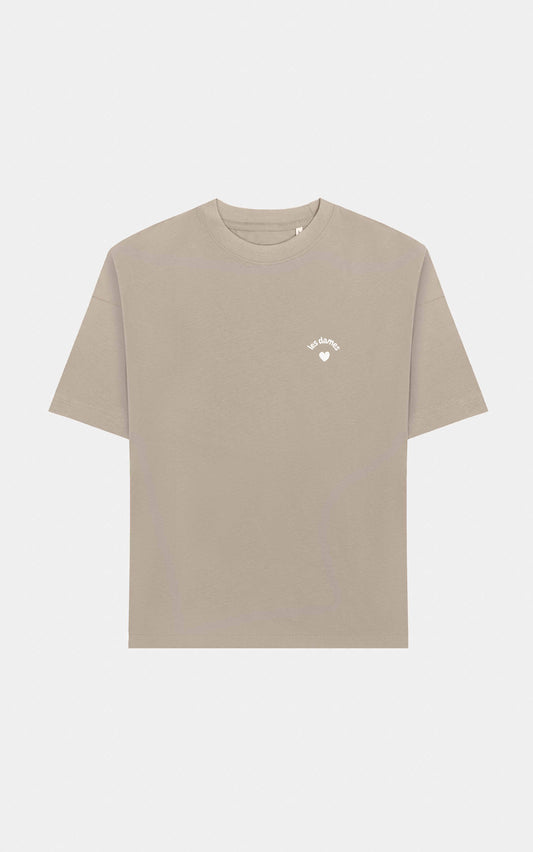 TEE SHIRT DAME DE COEUR TAUPE