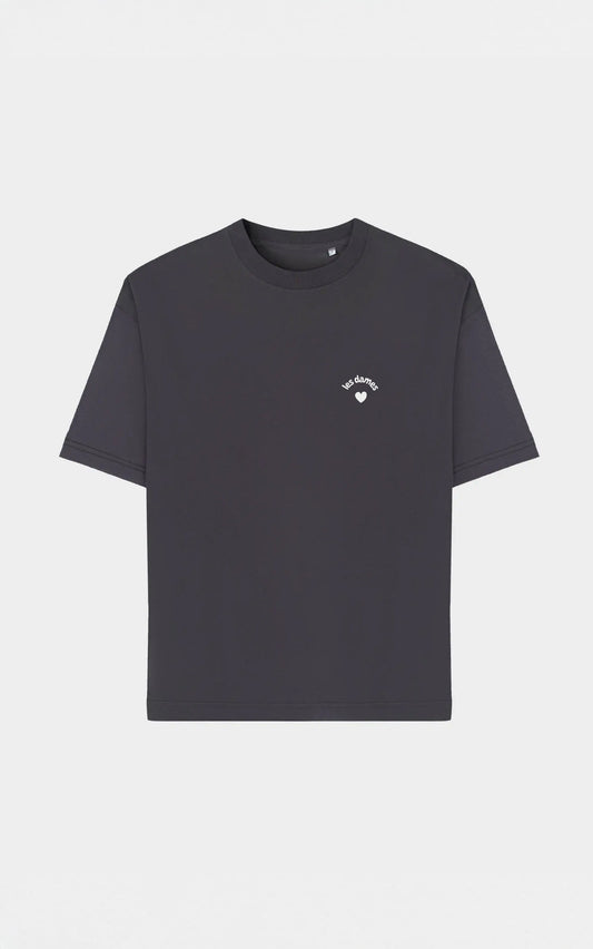 TEE SHIRT DAME DE COEUR VINTAGE BLACK